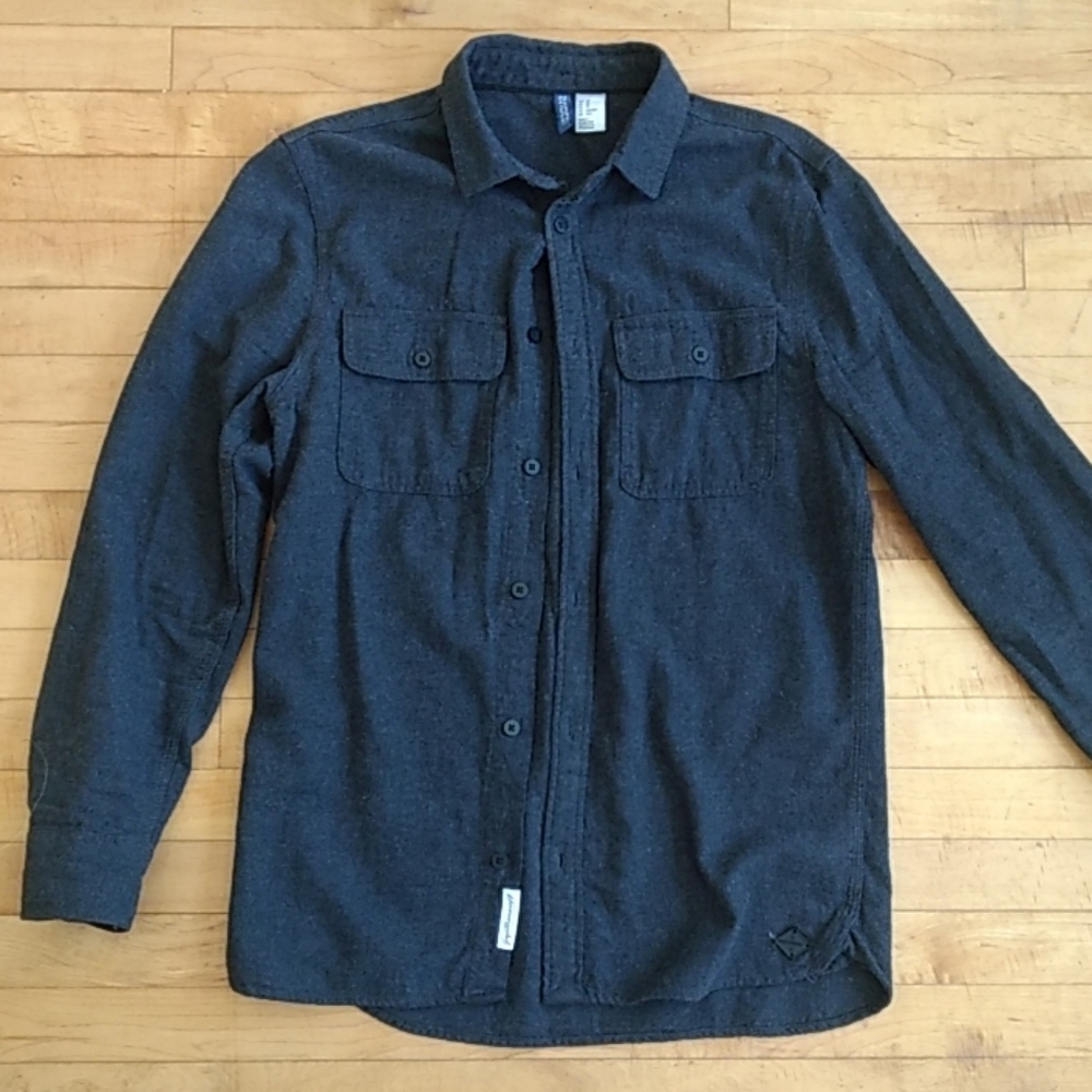 Men's H&M x-small grey flannel button-down